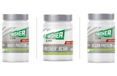 Finisher® WHEY PROTEIN, Finisher® VEGAN PROTEIN y Finisher® BCAA